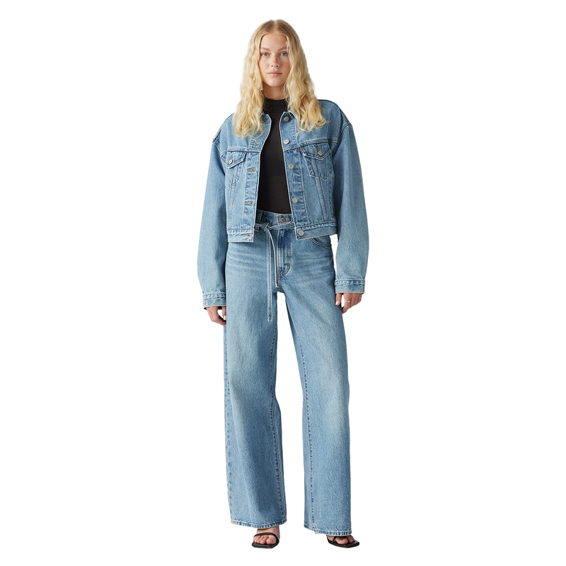 Dames Jeans XL STRAIGHT THANKS FRIEND Levi's MID BLUE DENIM