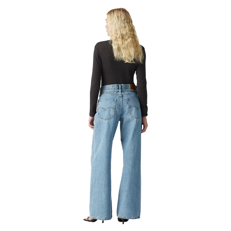 Dames Jeans XL STRAIGHT THANKS FRIEND Levi's MID BLUE DENIM