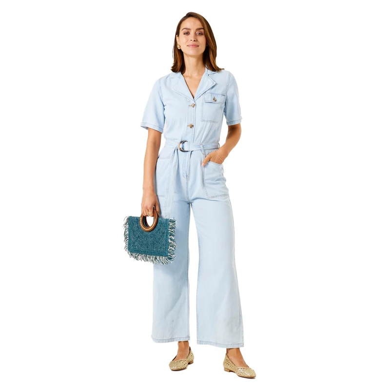 Dames Jumpsuit D50117 Garcia LIGHT BLUE DENIM
