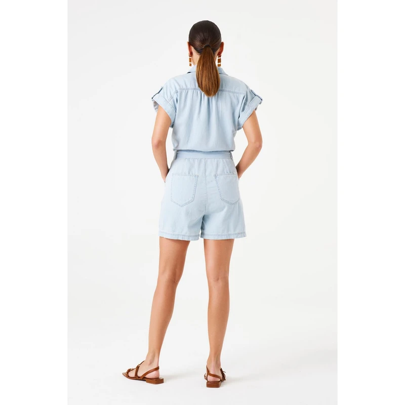 Dames Jumpsuit F50119 Garcia BLEACHED BLUE DENIM