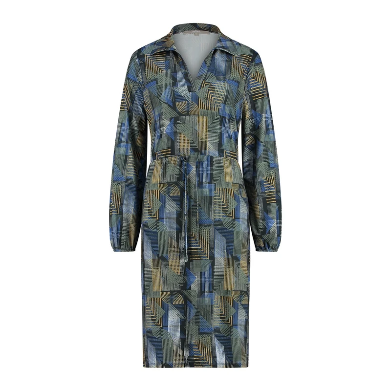 Dames Jurk 23220jurkgraphic Sanne INDIGO BLUE