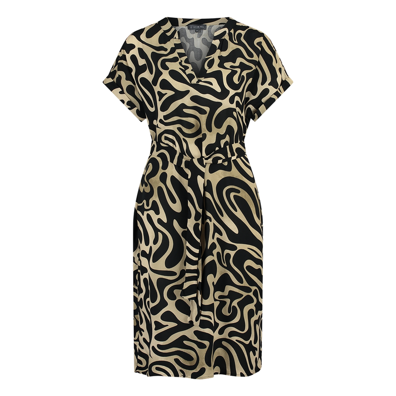 Dames Jurk 25072 Ivy & You ZWART DESSIN