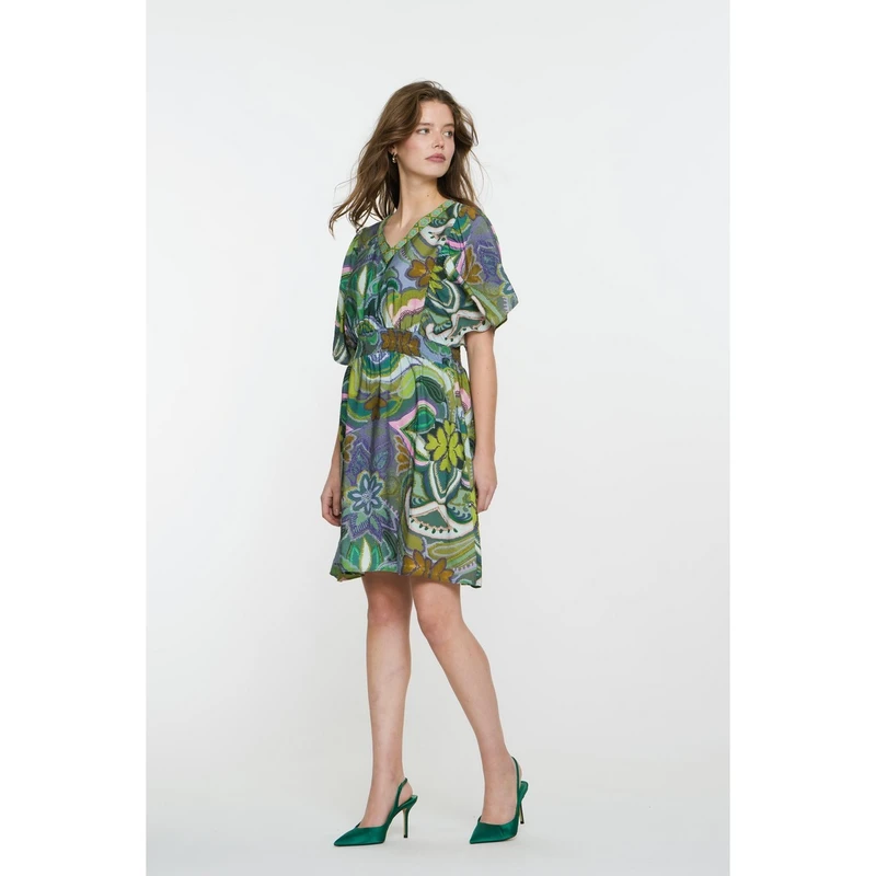Dames Jurk 57087-20 Geisha GROEN DESSIN