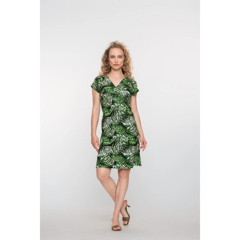 Dames Jurk 57366-60 JUNE Geisha GROEN DESSIN