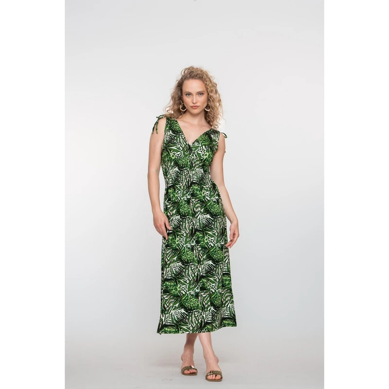 Dames Jurk 57367-60 MILA Geisha GROEN DESSIN