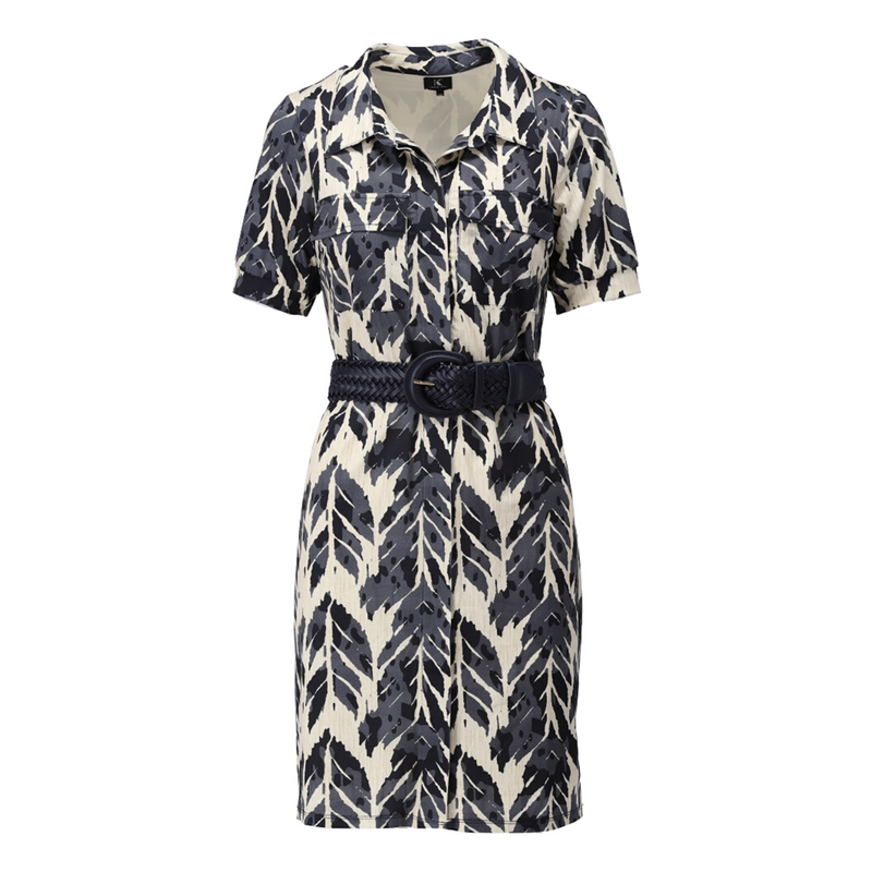 Dames Jurk A103 K-Design BLAUW DESSIN
