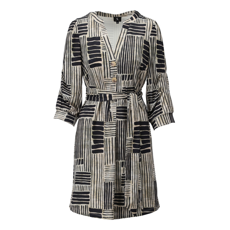 Dames Jurk A336 K-Design ZWART DESSIN