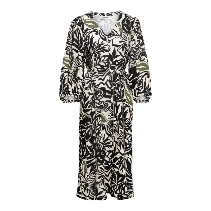 Dames Jurk ANOEK LEAF &CO Woman ZWART DESSIN