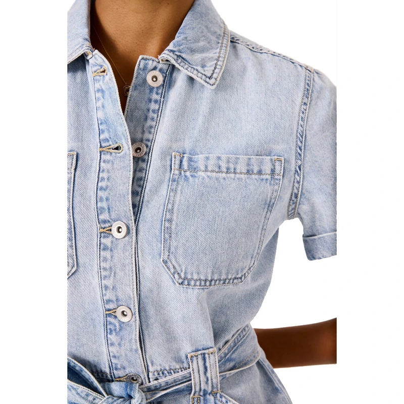 Dames Jurk C50285 Garcia BLEACHED BLUE DENIM