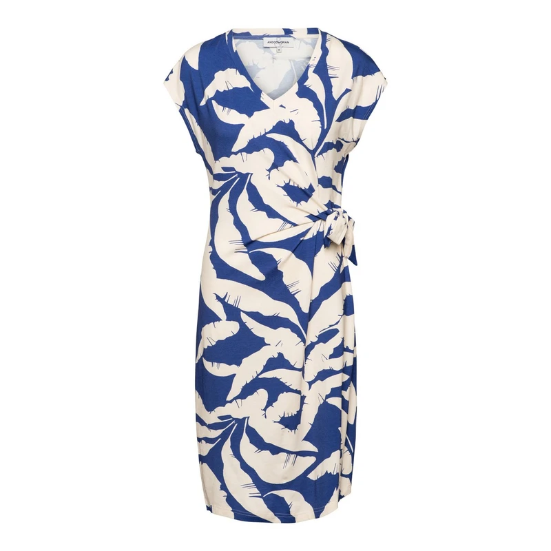 Dames Jurk DR287 &CO Woman BLAUW DESSIN