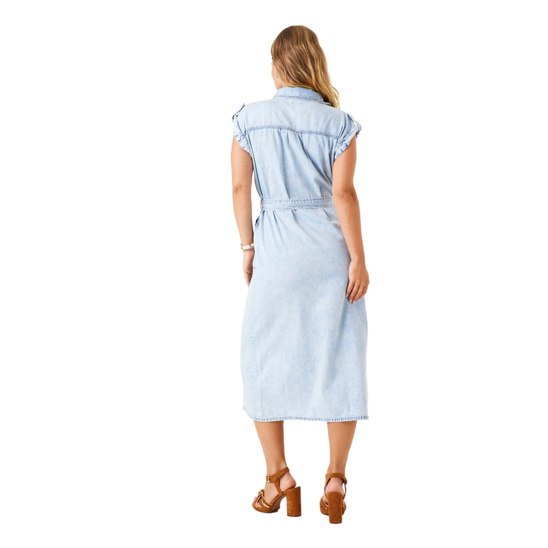 Dames Jurk E50284 Garcia MID BLUE DENIM
