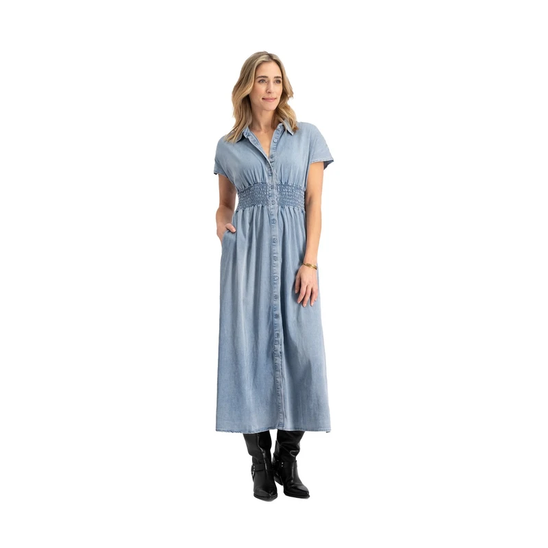 Dames Jurk Estelle FLOREZ LIGHT BLUE DENIM