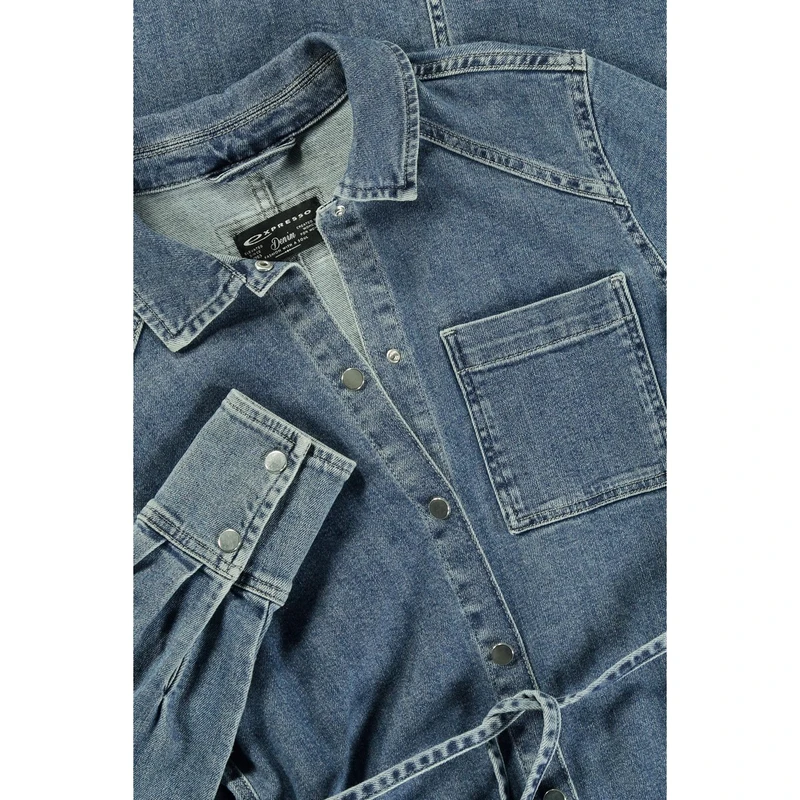 Dames Jurk EX25-32001 Expresso MID BLUE DENIM