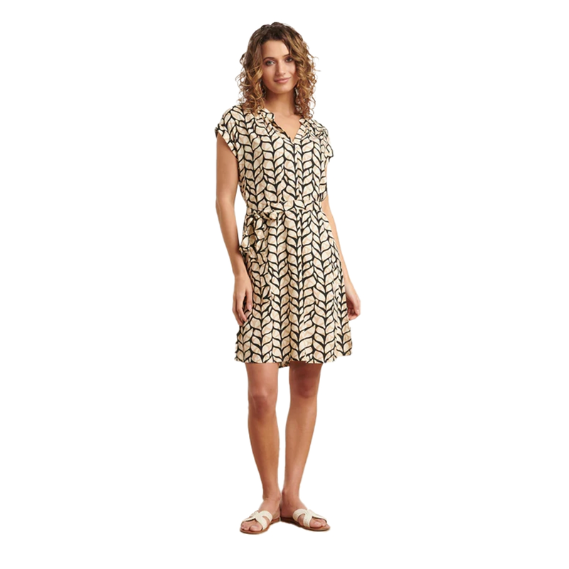 dames jurk kort met print Smashed Lemon ZWART DESSIN