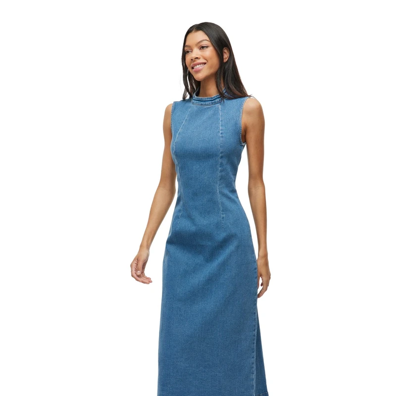 Dames Jurk VIWINONA Vila MID BLUE DENIM