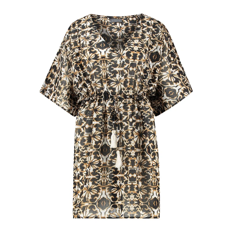 Dames Kaftan Ethnic Ivy & You ZWART