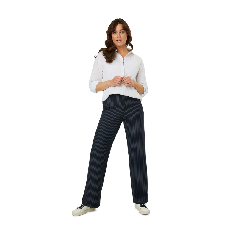 Dames Pantalon 24174 pantalon pinstripe Ivy & You NAVY
