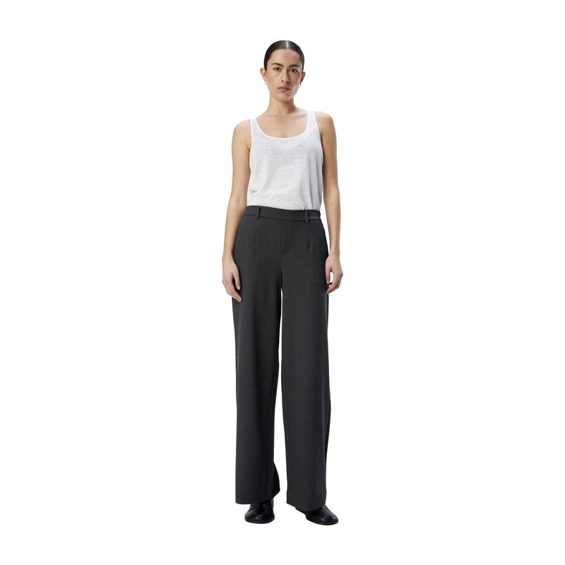 Dames Pantalon OBJLISA Object MIDDEN GRIJS