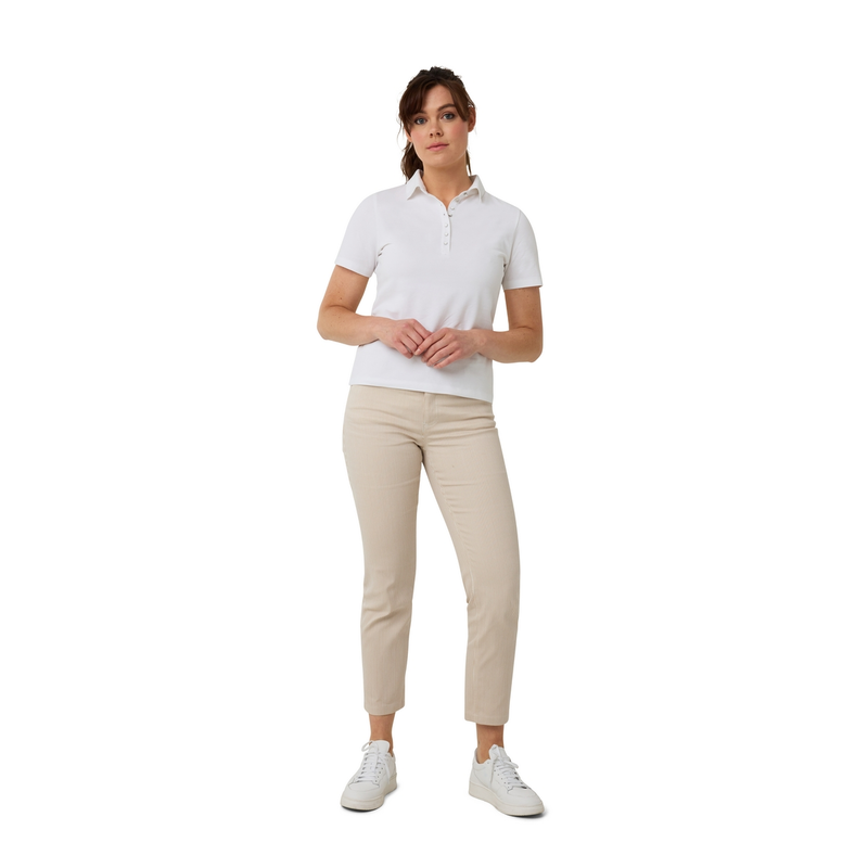 Dames Polo Polokmsolid Sanne Wit