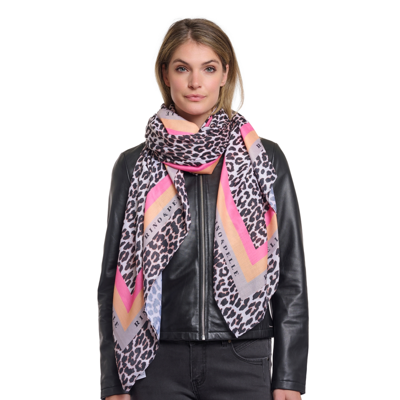 Dames Shawl Klaartje.7002521 Rino & Pelle BRUIN DESSIN