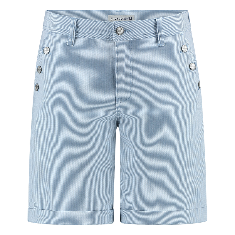 Dames Short SVU4420Bibetteshort Ivy & You BLEACHED BLUE DENIM