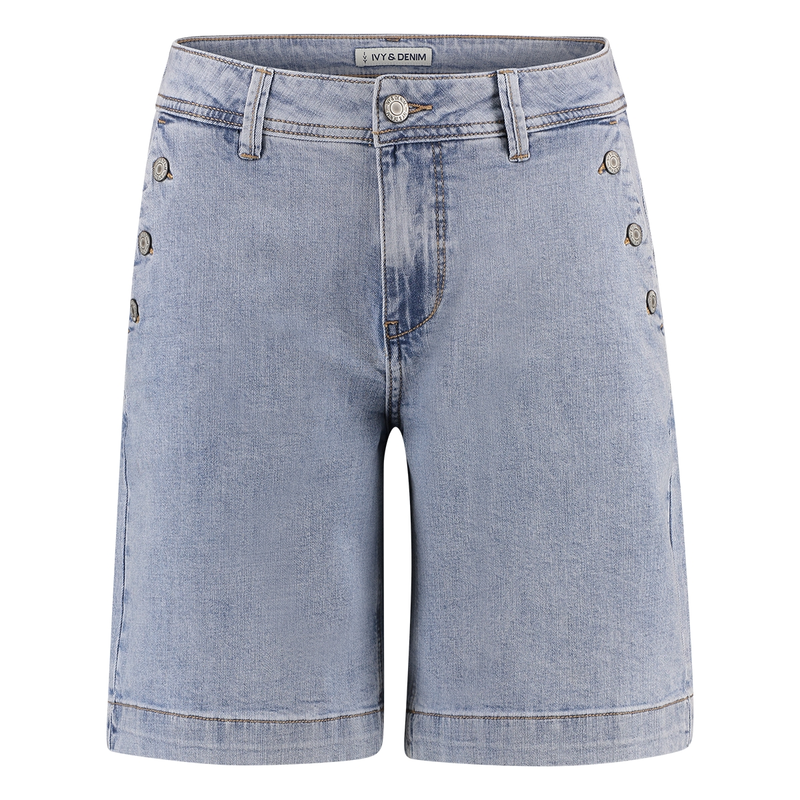 Dames Short SVU4554Bibetteshort Ivy & You BLEACHED BLUE DENIM