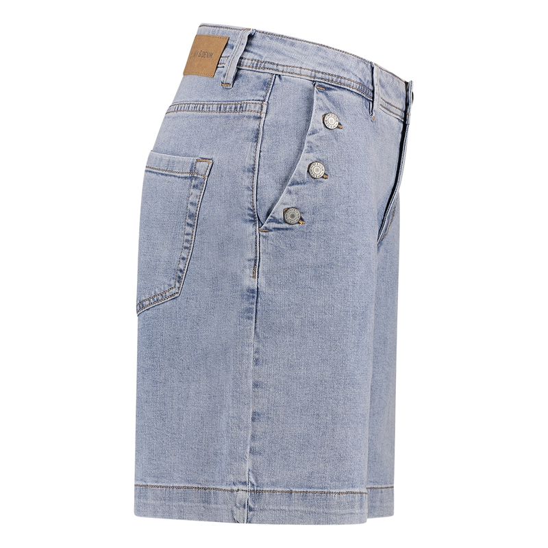 Dames Short SVU4554Bibetteshort Ivy & You BLEACHED BLUE DENIM