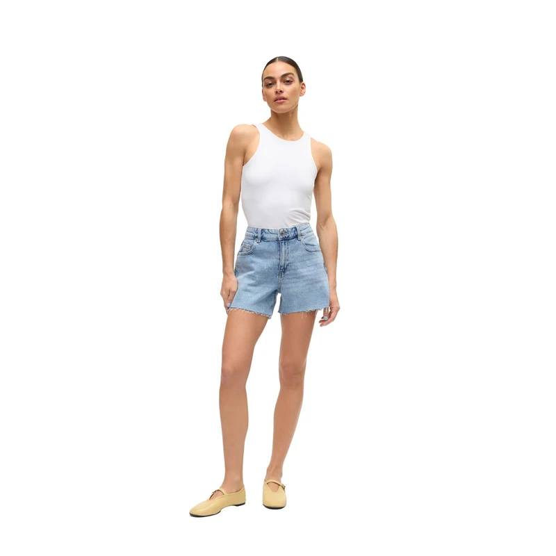 Dames Short VMTESS Vero Moda BLEACHED BLUE DENIM