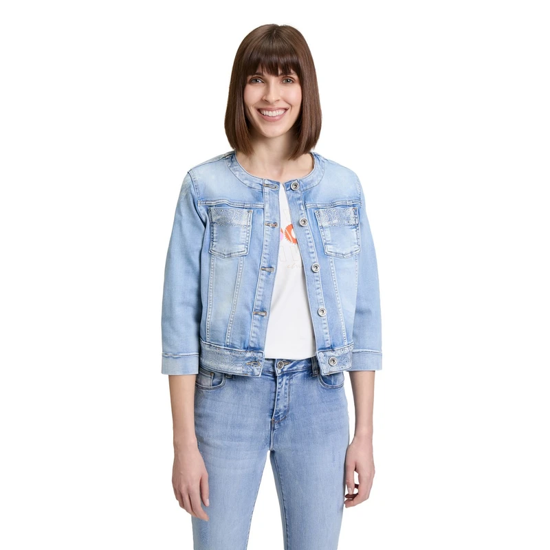 Dames Spijkerjack 45231053 Betty Barclay BLEACHED BLUE DENIM