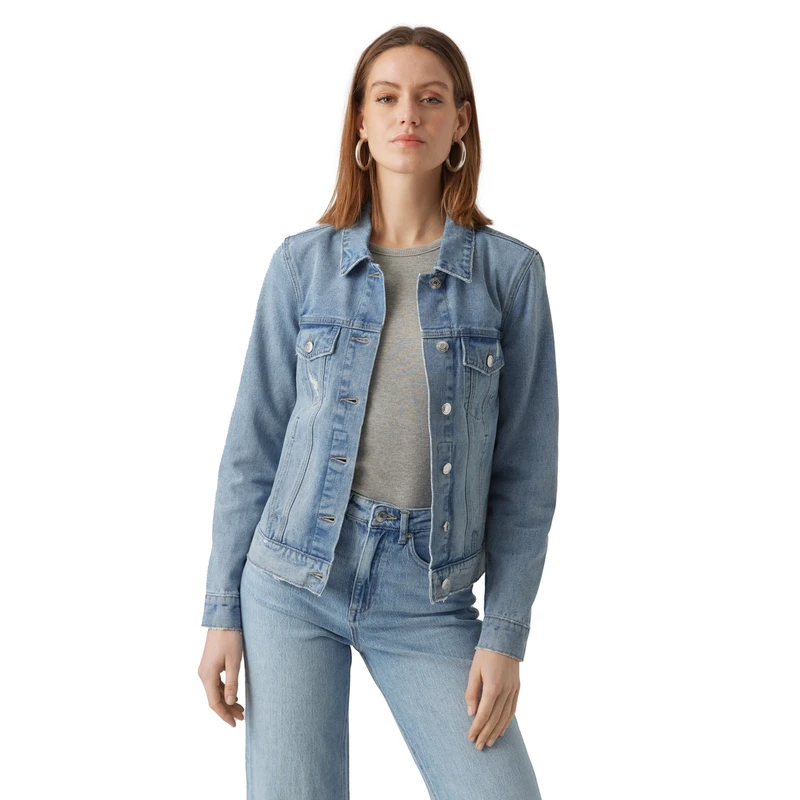 Dames Spijkerjack VMZORICA Vero Moda BLEACHED BLUE DENIM