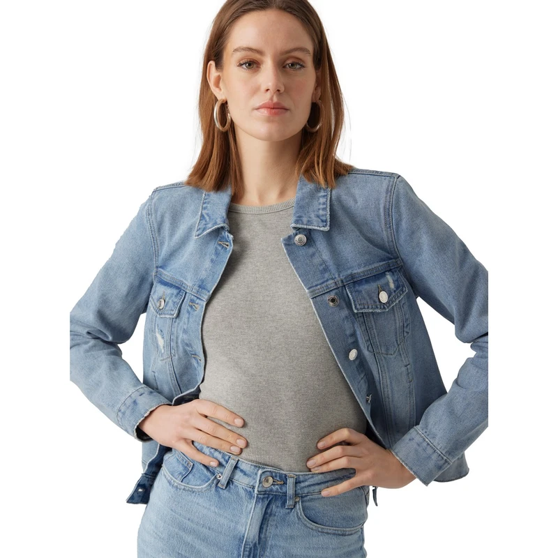 Dames Spijkerjack VMZORICA Vero Moda BLEACHED BLUE DENIM