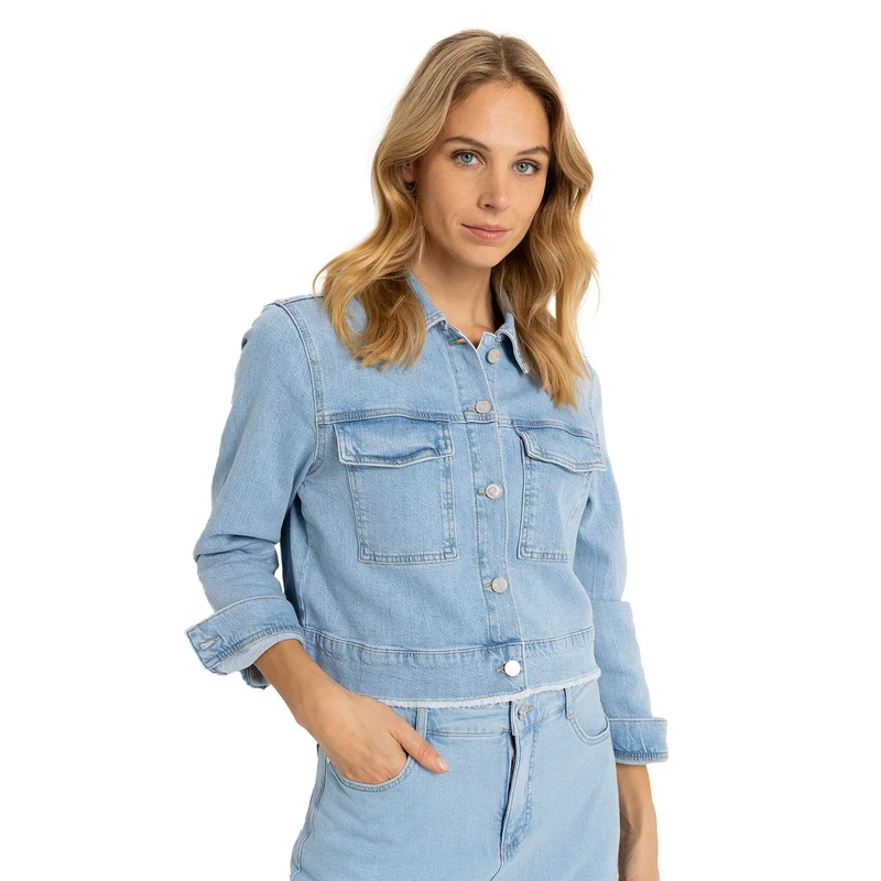 Dames Spijkerjas CS25-16502 Claudia Strater BLEACHED BLUE DENIM