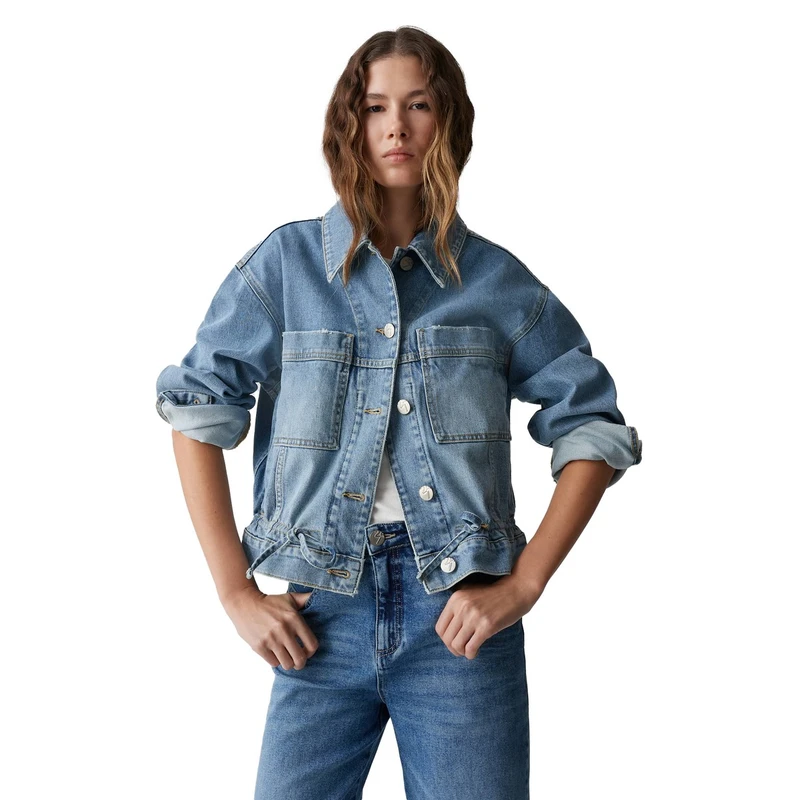 Dames Spijkerjas Hemely Opus LIGHT BLUE DENIM