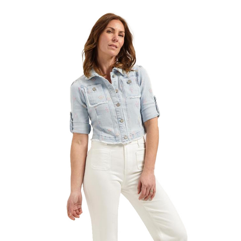 Dames Spijkerjas Zaza Aztec FLOREZ LIGHT BLUE DENIM