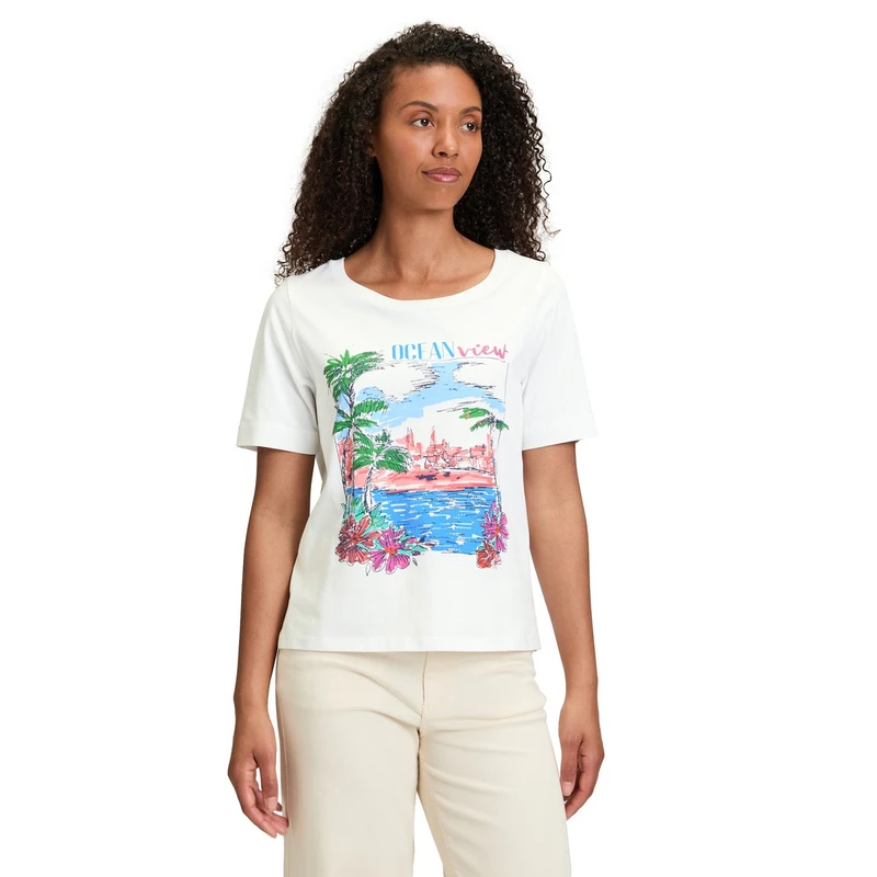 Dames T-shirt 23028090 Betty-So Cosy WIT DESSIN