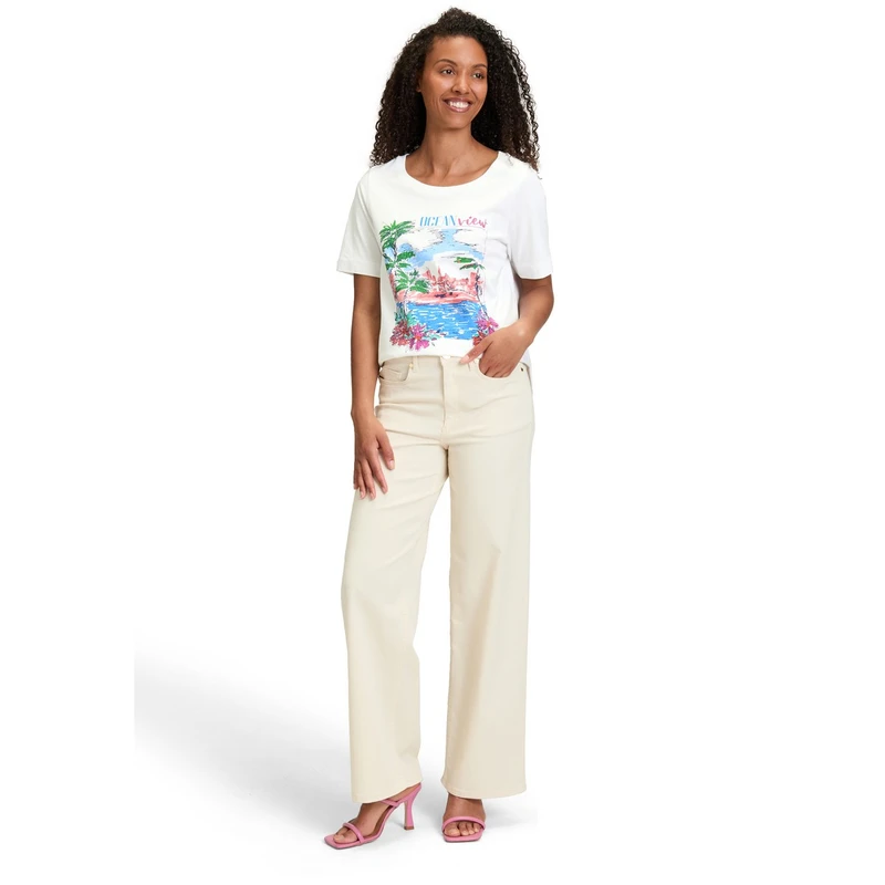 Dames T-shirt 23028090 Betty-So Cosy WIT DESSIN