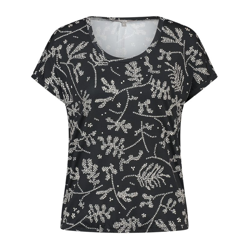 Dames T-shirt 24056 Sanne ZWART DESSIN