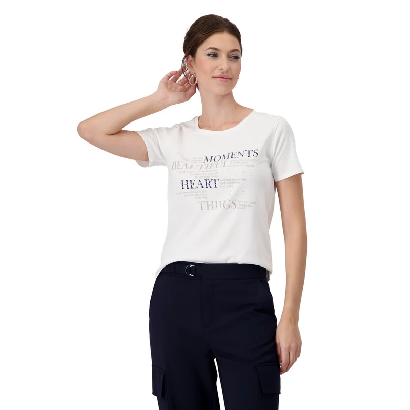 Dames T-shirt 409081 Monari OFF-WHITE
