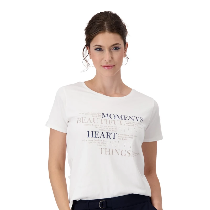 Dames T-shirt 409081 Monari OFF-WHITE