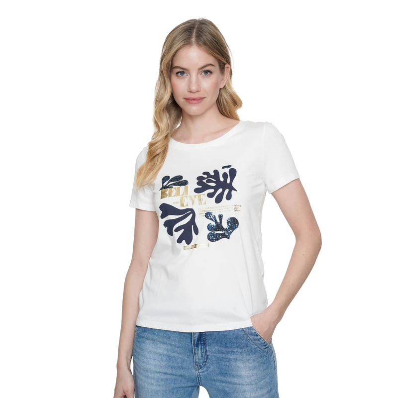 Dames T-shirt 52114-41 Geisha OFF-WHITE