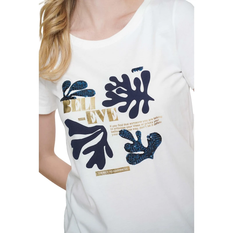 Dames T-shirt 52114-41 Geisha OFF-WHITE