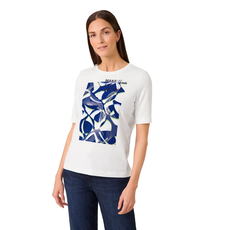 Dames T-shirt 570207-35010 Gerry Weber WIT DESSIN