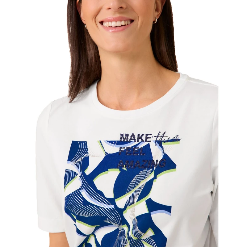 Dames T-shirt 570207-35010 Gerry Weber WIT DESSIN