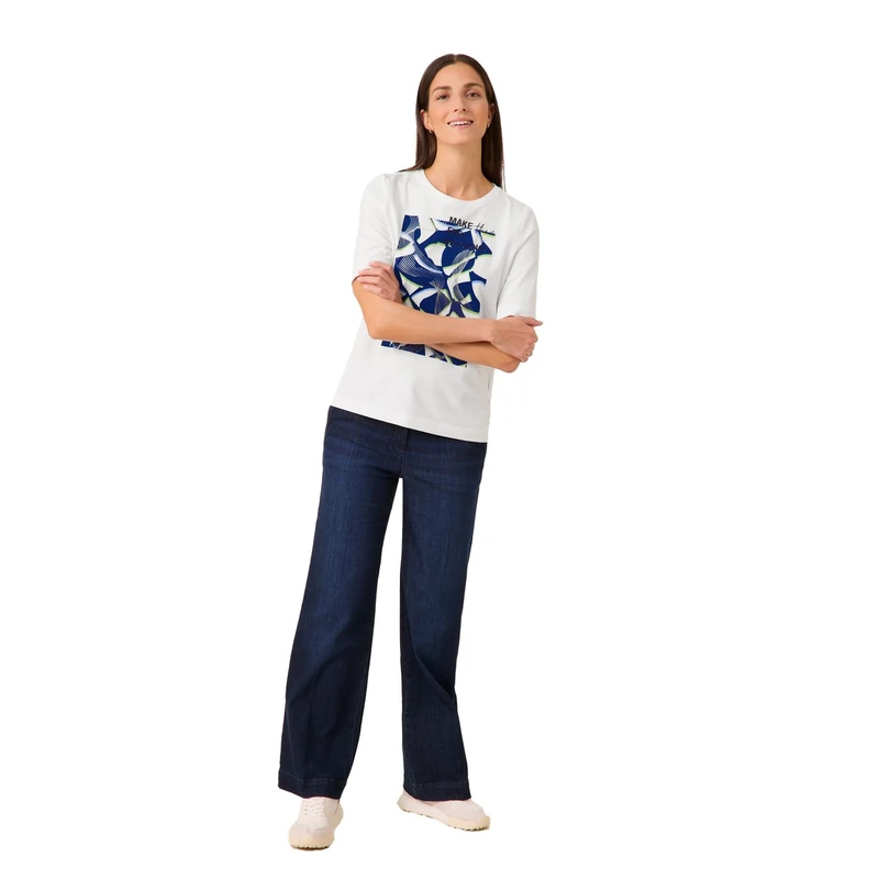 Dames T-shirt 570207-35010 Gerry Weber WIT DESSIN