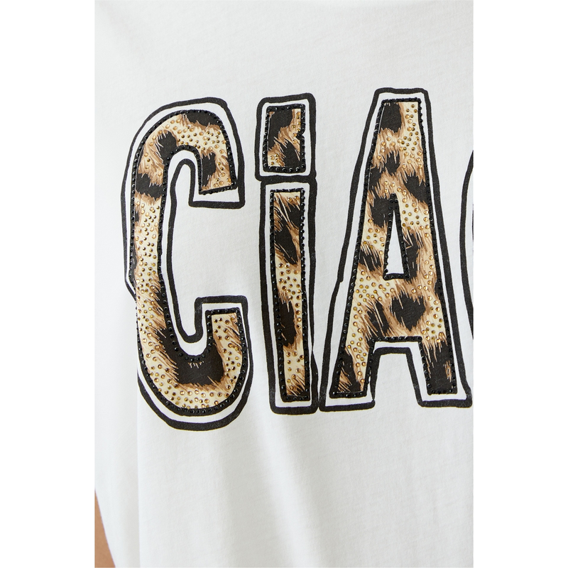 Dames T-shirt 92560 Oui OFF-WHITE