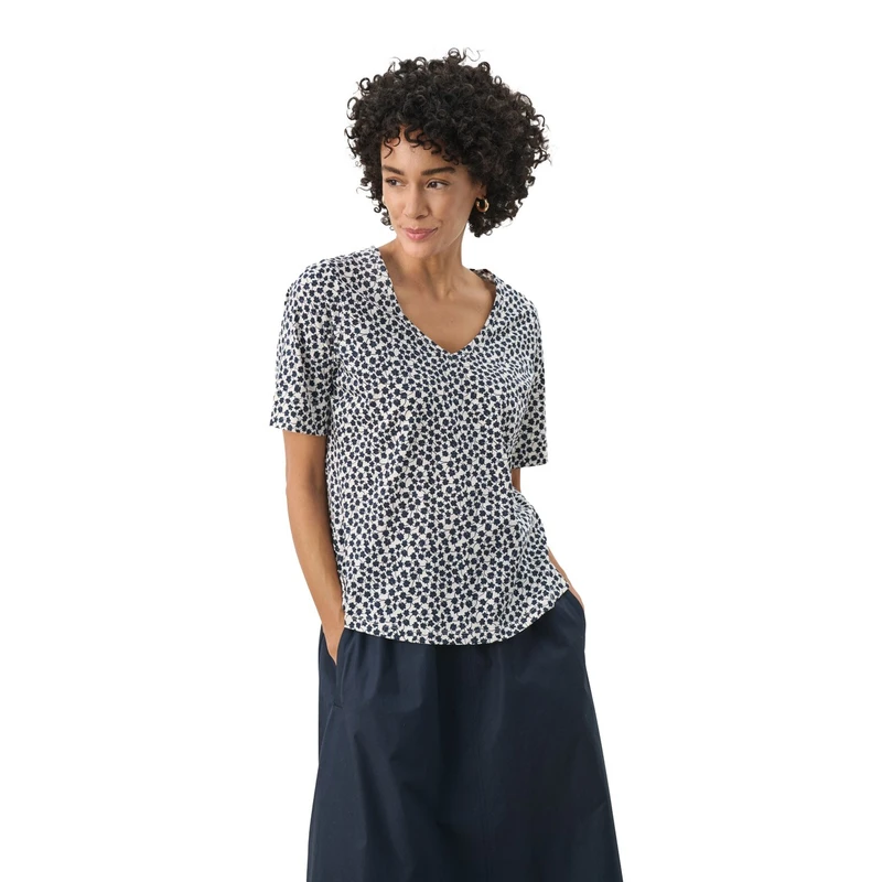 Dames T-shirt Curlia Part Two BLAUW DESSIN