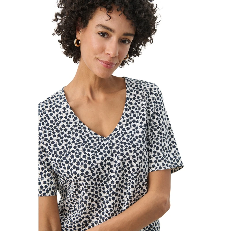 Dames T-shirt Curlia Part Two BLAUW DESSIN
