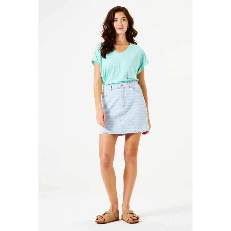 Dames T-shirt D50003 Garcia BLEACHED BLUE DENIM