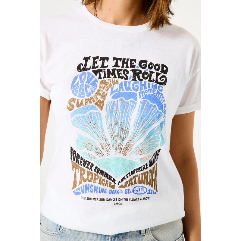 Dames T-shirt D50007 Garcia OFF-WHITE