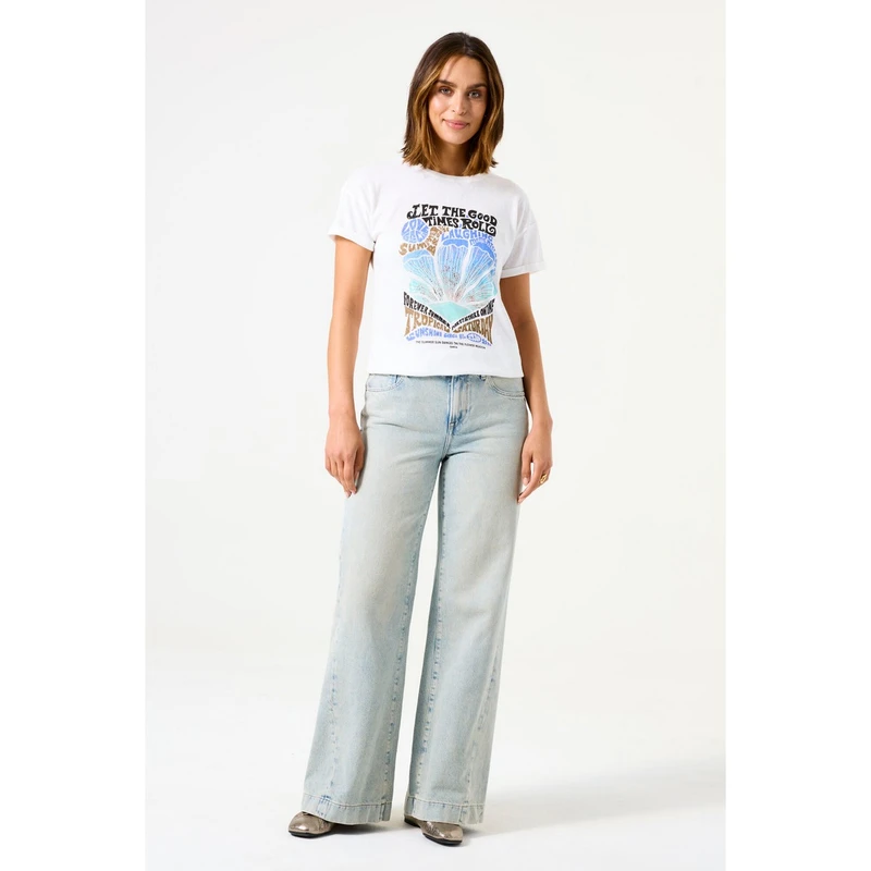 Dames T-shirt D50007 Garcia OFF-WHITE